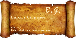 Balogh Gilgames névjegykártya
