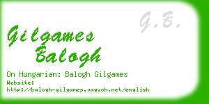 gilgames balogh business card